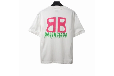 Balenciaga chest double B print T-Shirts white 02