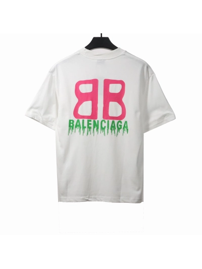 Balenciaga chest double B print T-Shirts white 02