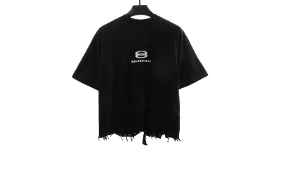 Balenciaga classic embroidered small label T-Shirts black 01