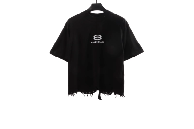 Balenciaga classic embroidered small label T-Shirts black 01