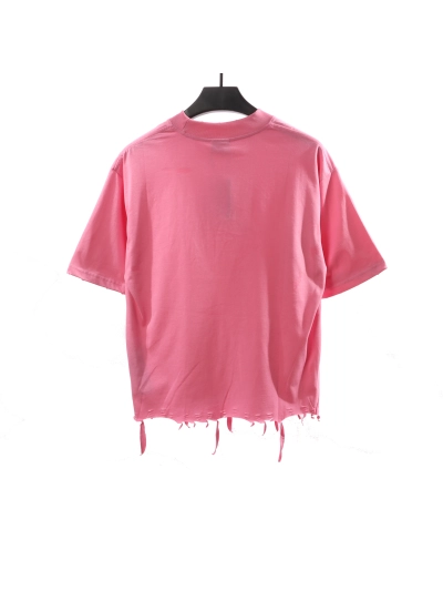 Balenciaga classic embroidered small label T-Shirts pink 01