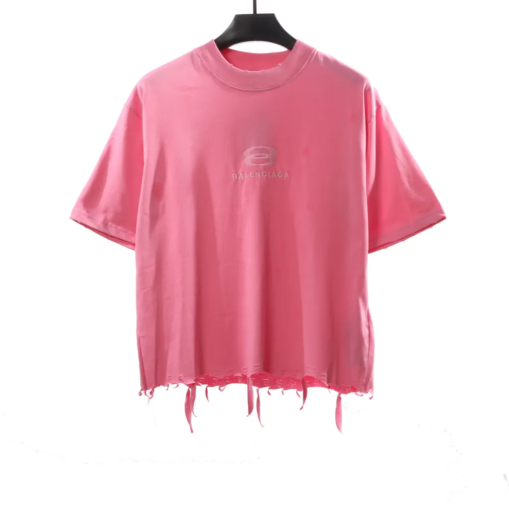  Balenciage classic embroidered small label T-Shirts pink