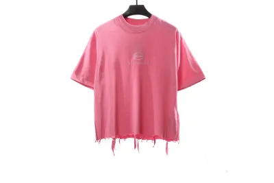 Balenciaga classic embroidered small label T-Shirts pink 02