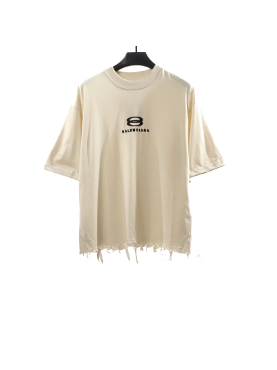 Balenciaga classic embroidered small label T-Shirts white 01