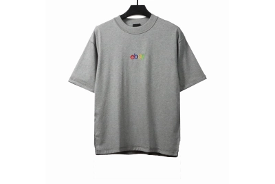 Balenciaga co-branded eBay embroidered letter T-Shirts gray 01