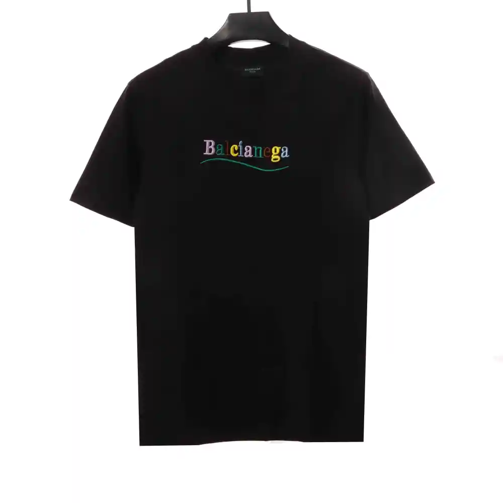  Balenciage Colorful Letters Coke Embroidered T-Shirts
