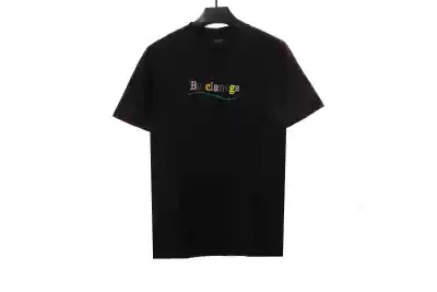 Balenciaga Colorful Letters Coke Embroidered T-Shirts 01