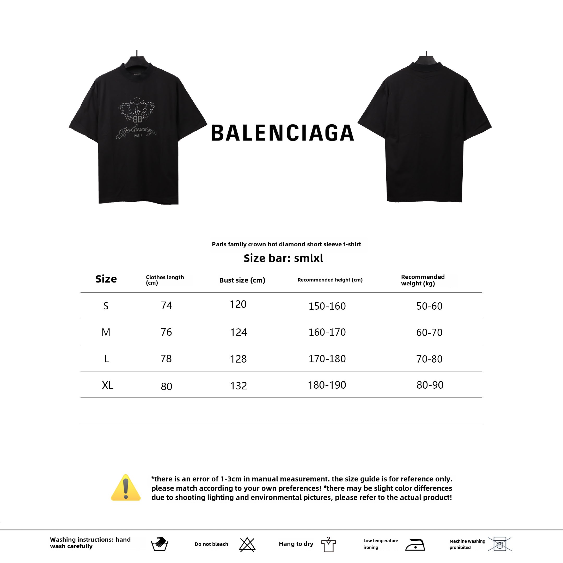 Balenciage crown hot diamond T-Shirts T-Shirts