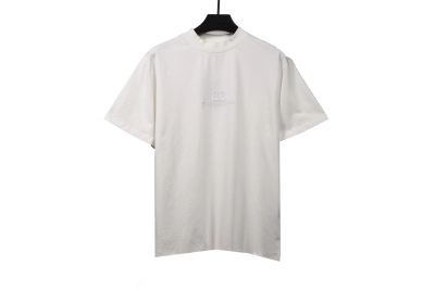 Balenciaga damaged hem tassel double B embroidered T-Shirts 1 01