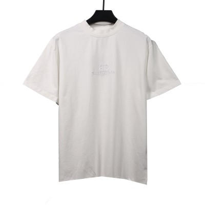 Balenciaga damaged hem tassel double B embroidered T-Shirts 1 01