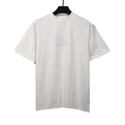  Balenciage damaged hem tassel double B embroidered T-Shirts 1 01