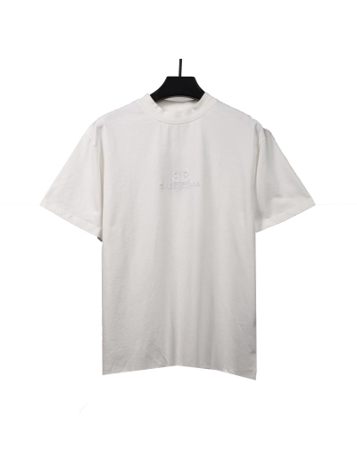 Balenciaga damaged hem tassel double B embroidered T-Shirts 1 01