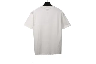 Balenciaga damaged hem tassel double B embroidered T-Shirts 1 02