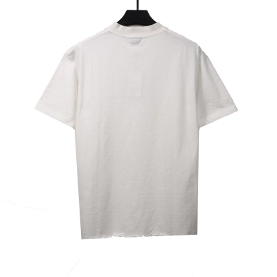 Balenciaga damaged hem tassel double B embroidered T-Shirts 1 02