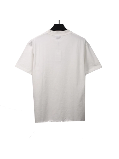Balenciaga damaged hem tassel double B embroidered T-Shirts 1 02