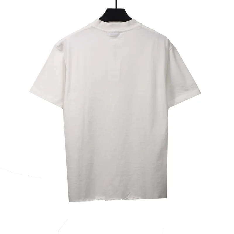  Balenciage damaged hem tassel double B embroidered T-Shirts 1