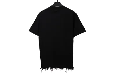 Balenciaga damaged hem tassel double B embroidered T-Shirts 2 02