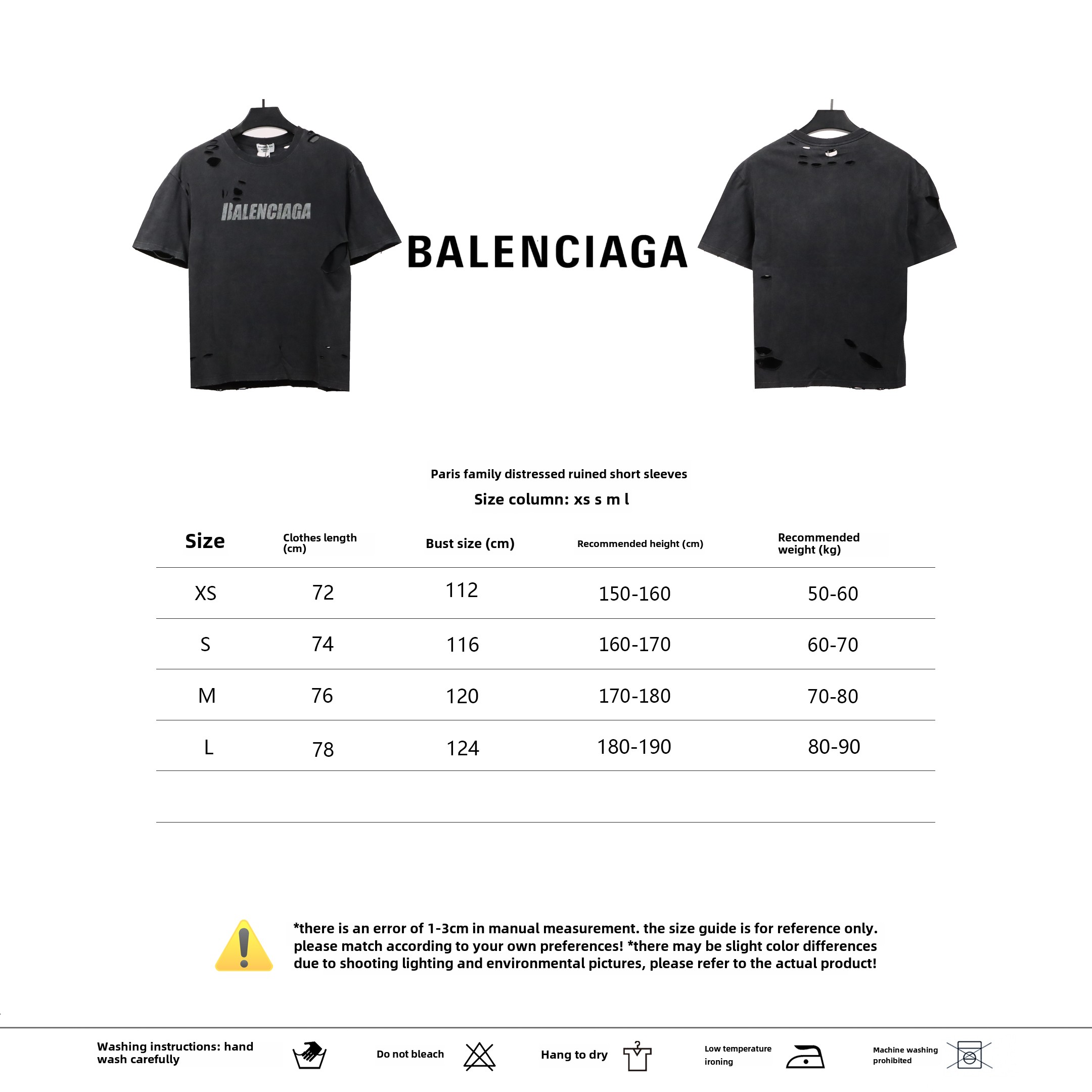 Balenciage distressed damaged T-Shirts