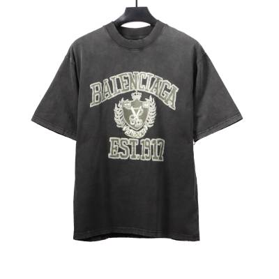 Balenciaga Distressed Washed 1917 Wheat Ear T-Shirts 01