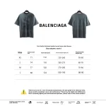  Balenciage Distressed Washed Sunset Tower T-Shirts Blue