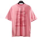  Balenciage Distressed Washed Sunset Tower T-Shirts Pink