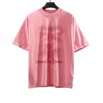  Balenciage Distressed Washed Sunset Tower T-Shirts Pink