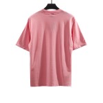  Balenciage Distressed Washed Sunset Tower T-Shirts Pink