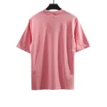  Balenciage Distressed Washed Sunset Tower T-Shirts Pink