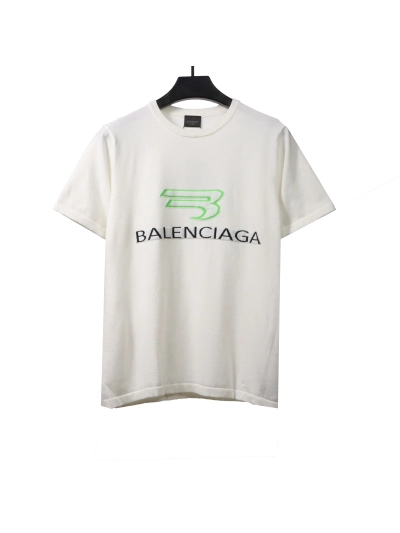 Balenciaga double hook embroidered letter T-shirts 01