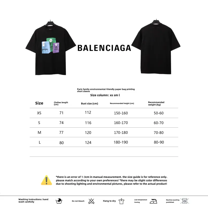  Balenciage eco-friendly paper print T-Shirts black