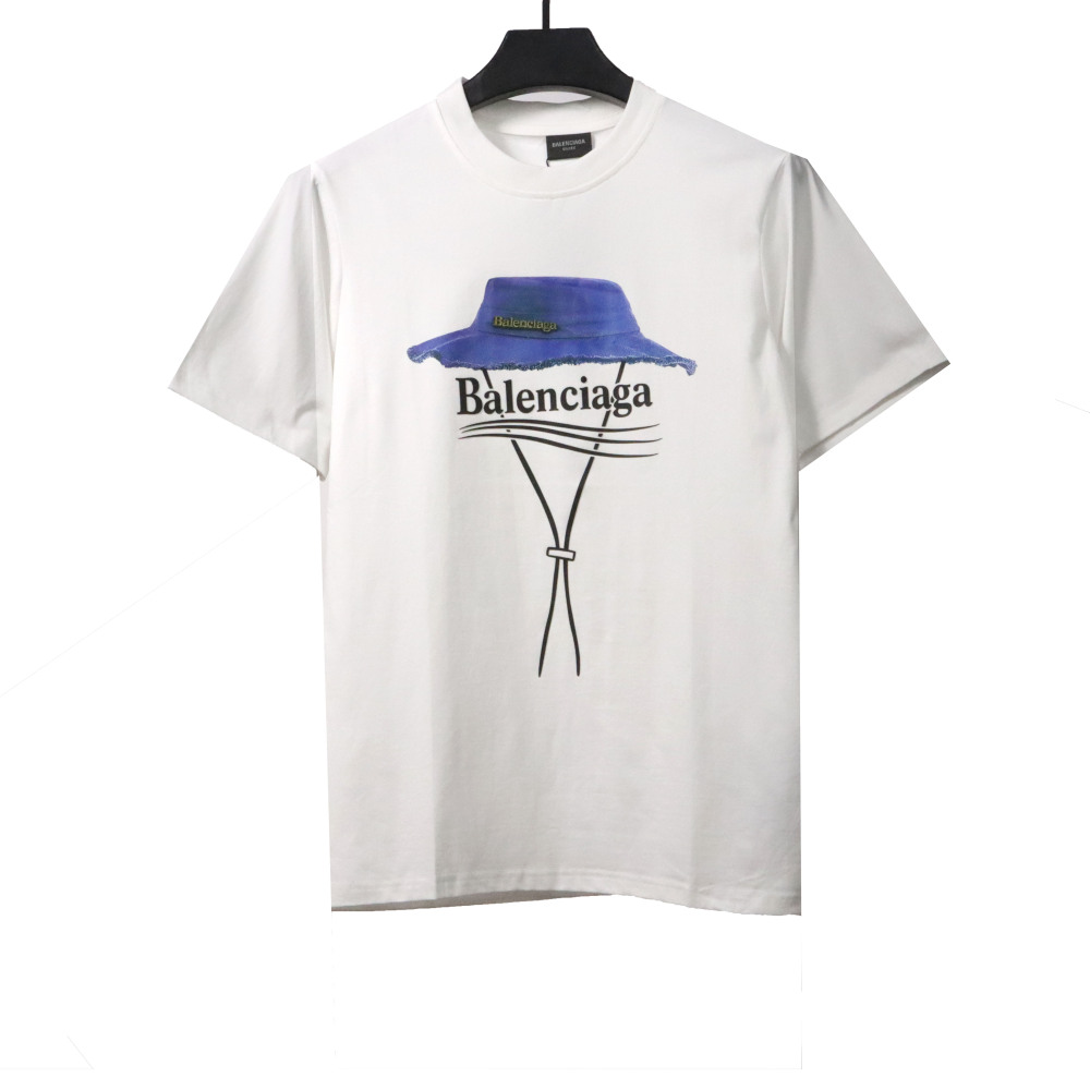  Balenciage fisherman straw hat letter T-ShirtsC