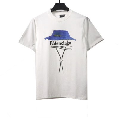  Balenciage fisherman straw hat letter T-ShirtsC 01