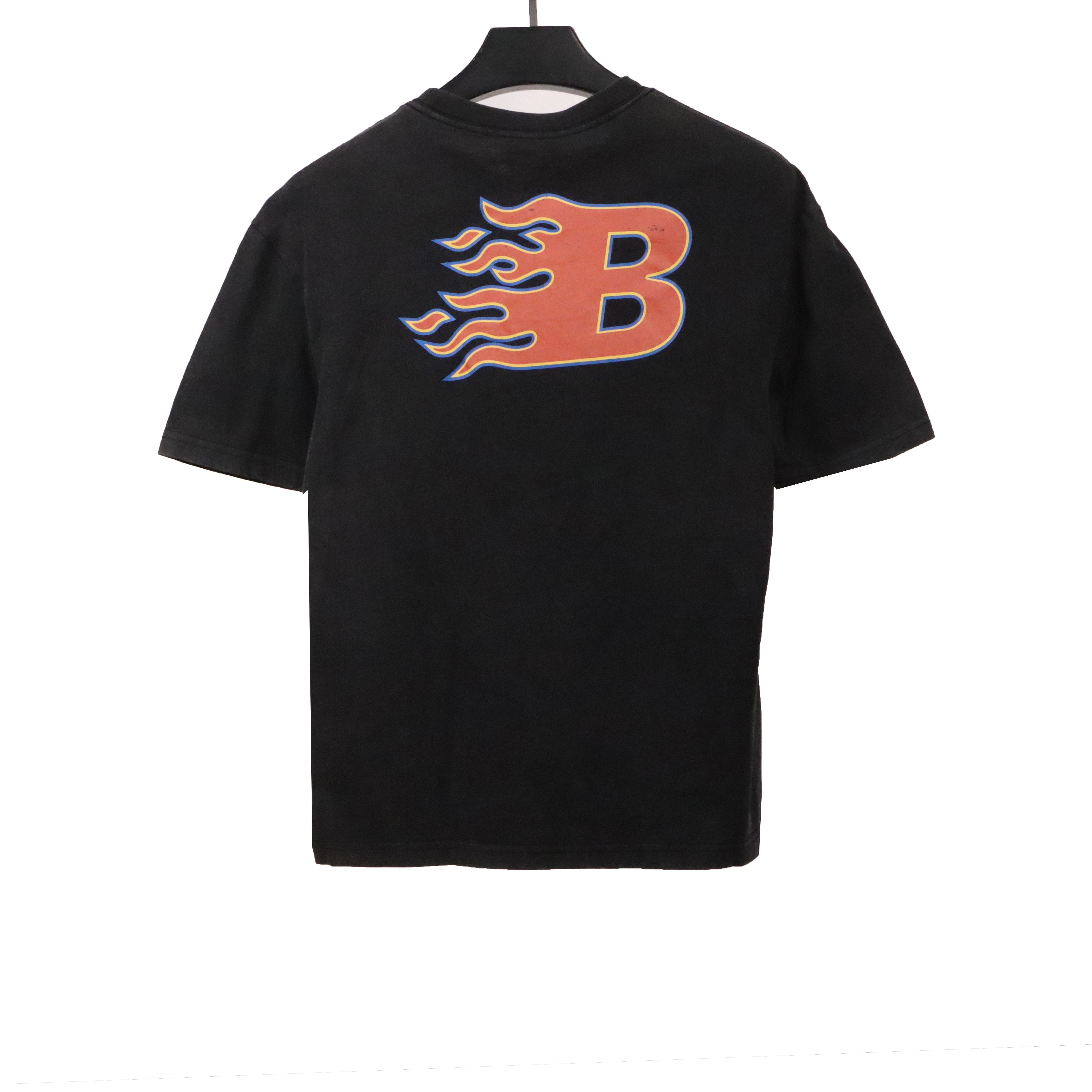 Balenciaga flame letter T-Shirts 1