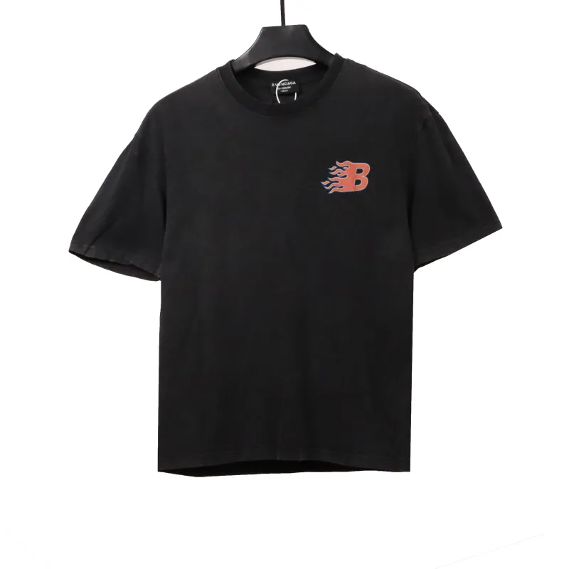 Balenciage flame letter T-Shirts 1