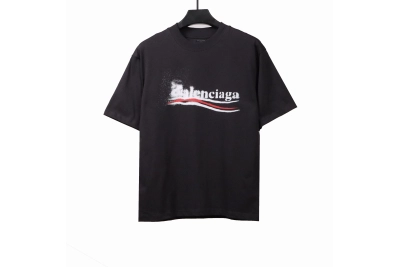 Balenciaga fuzzy cola print T-shirts dark blue 01