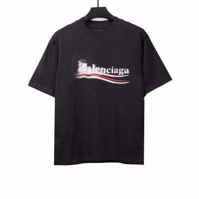 Balenciaga fuzzy cola print T-shirts dark blue 01