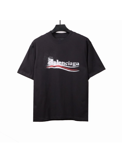Balenciaga fuzzy cola print T-shirts dark blue 01