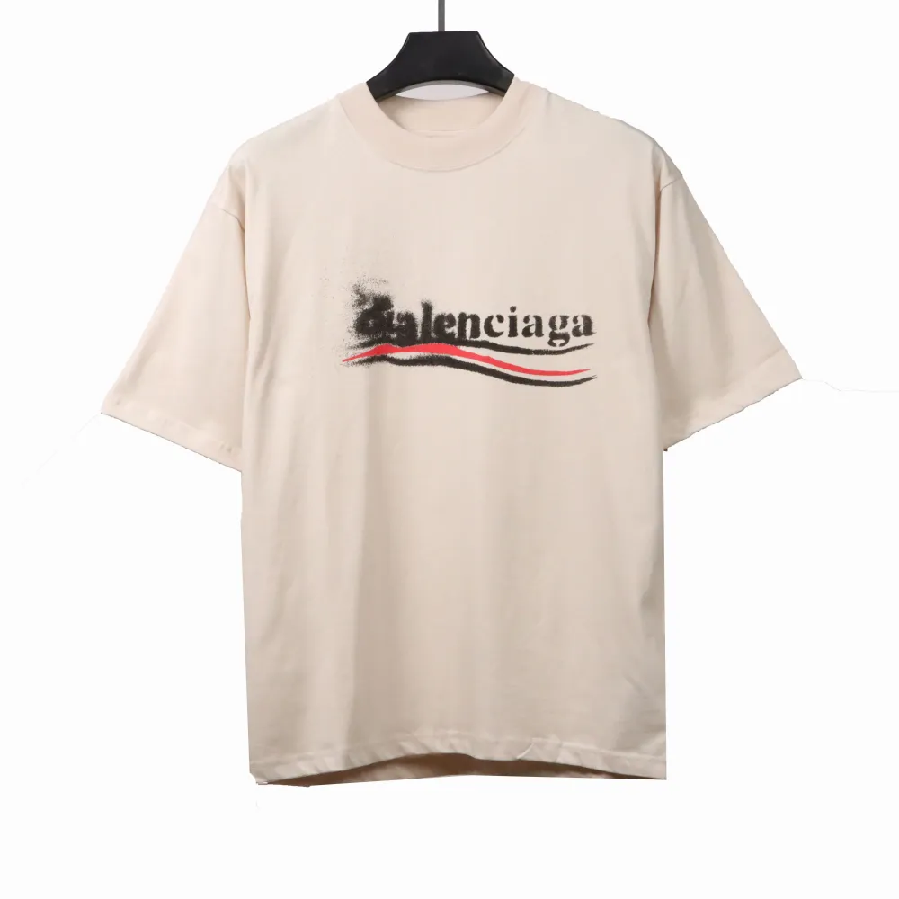  Balenciage fuzzy cola print T-shirts white