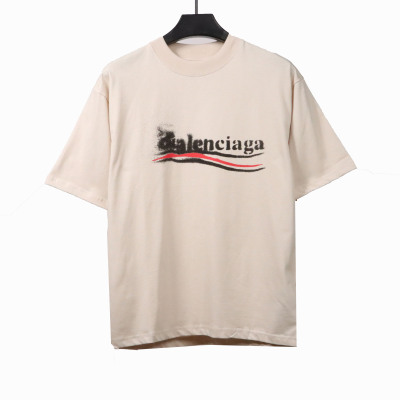  Balenciage fuzzy cola print T-shirts white 01