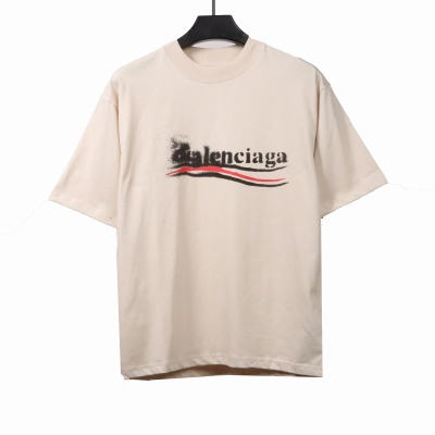 Balenciaga fuzzy cola print T-shirts white 01