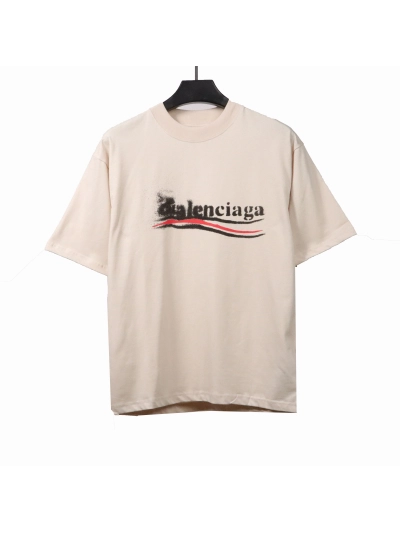 Balenciaga fuzzy cola print T-shirts white 01