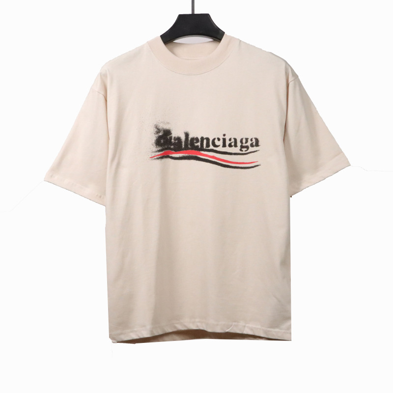  Balenciage fuzzy cola print T-shirts white