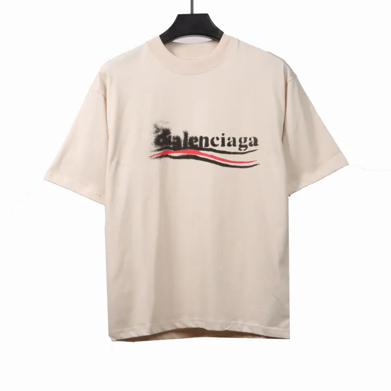  Balenciage fuzzy cola print T-shirts white