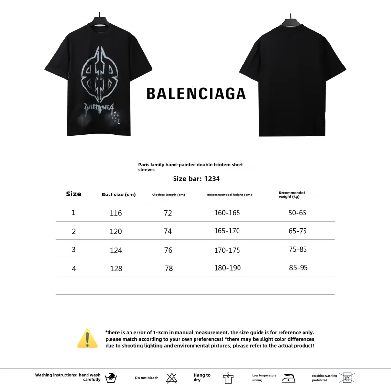 Balenciage hand-painted double B totem T-Shirts black