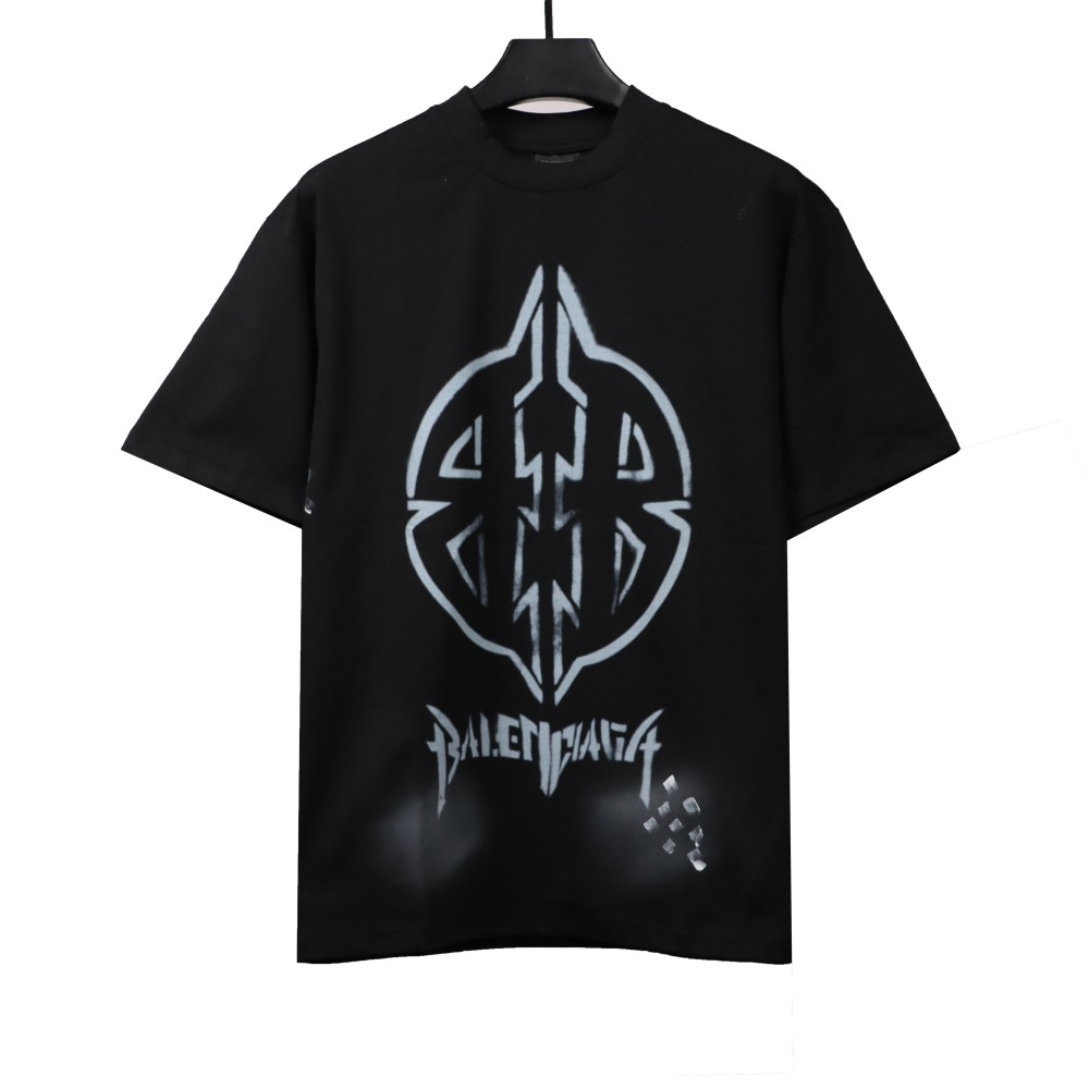 Balenciaga hand-painted double B totem T-Shirts black