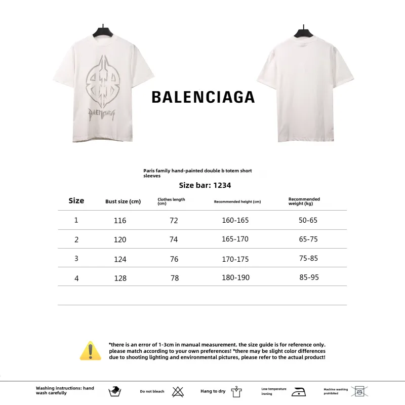  Balenciage hand-painted double B totem T-Shirts white