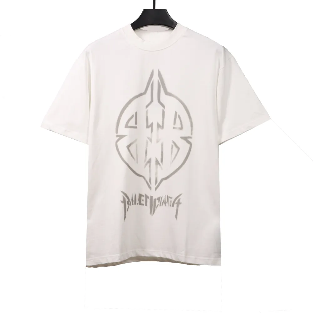  Balenciage hand-painted double B totem T-Shirts white