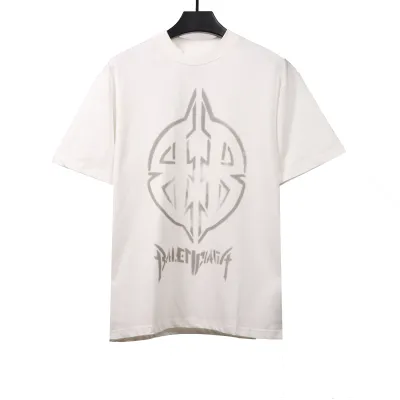  Balenciage hand-painted double B totem T-Shirts white 01