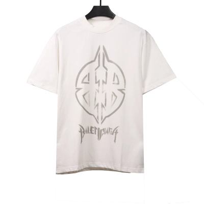 Balenciaga hand-painted double B totem T-Shirts white 01