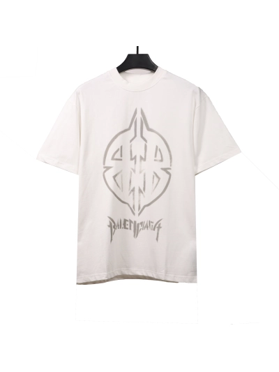 Balenciaga hand-painted double B totem T-Shirts white 01